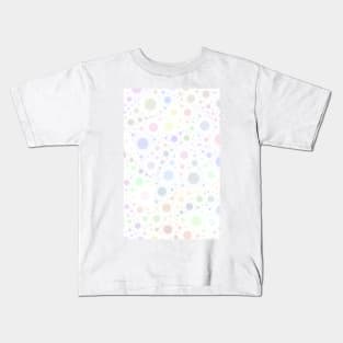 Light and Subtle Multicolored Pastel Bubbles Froth Vector Pattern Kids T-Shirt